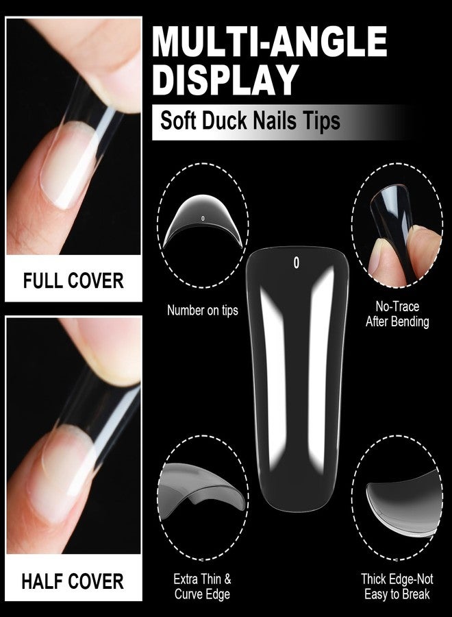 ASONRL 504Pcs Clear Duck Nail Tips Full Cover Duck Nails Tips Press Ons - 12 Sizes Acrylic Gel DIY Nail Extensions for Salon-Worthy Duck Shaped Manicures & Nail Art with Box - Image 3